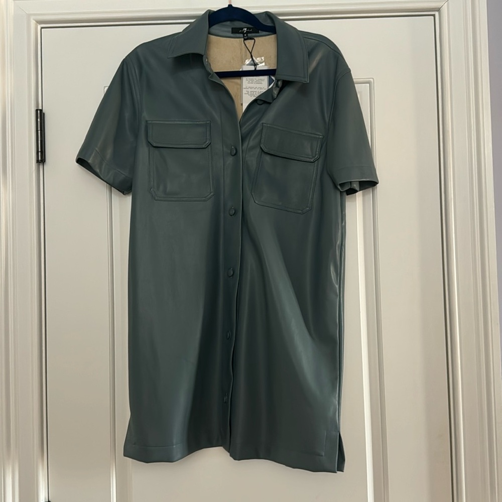 7 for all mankind faux leather dress